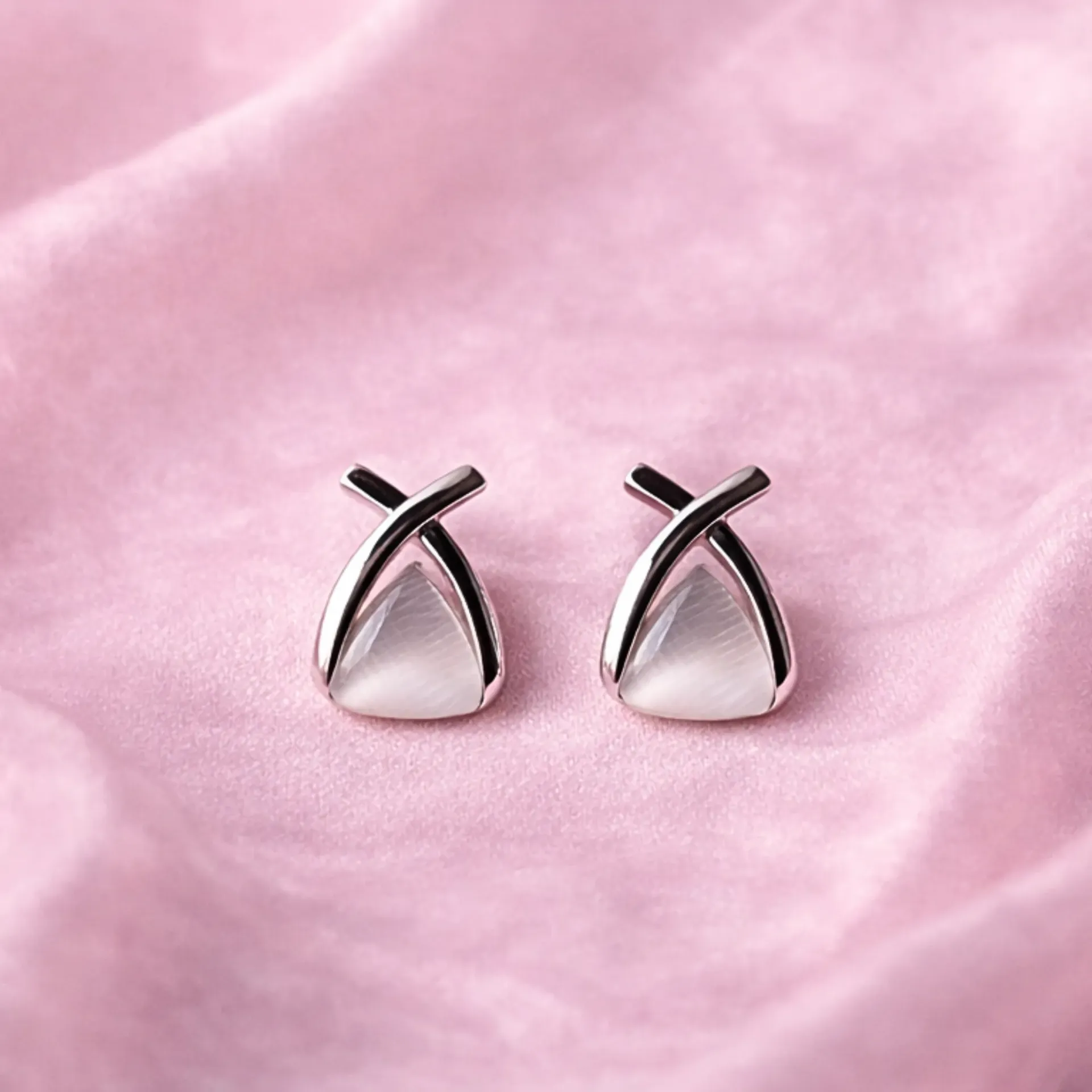 Pearl Beaded Silver Studs